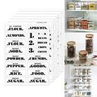 132Pcs/6 Sheets Kitchen Pantry Labels Transparent Waterproof Stickers F1G8