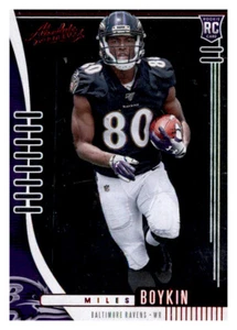 Absolute Red Foil Miles Boykin Rookie 2019 radiocontrol paralelo PWE Insert Ravens #129 - Imagen 1 de 2