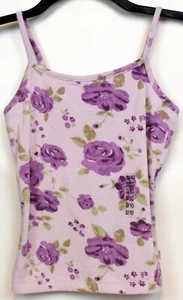 Y2K Limited Too Purple Tank top Flowers Cami Roses Girls Sz Small 10 NEW - Picture 1 of 5
