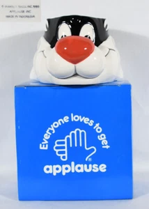 Applause Ceramic 1989 Mug Sylvester The Cat 3 1/4" Tall Original Box & Hang Tag - Picture 1 of 7