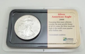 2000 - American Eagle - Moneda de plata sin circular - Moneda Littleton de Estados Unidos ~ #6586 - Imagen 1 de 4