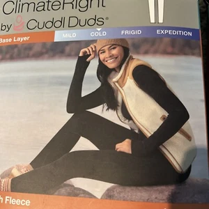 NEW CUDDL DUDS CLIMATE RIGHT STRETCH FLEECE LEGGINGS WOMENS XL - Picture 1 of 5