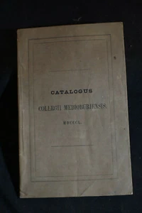 1850 *RARE* Catalogus Collegii Medioburiensis [Latin] - Middlebury College Vt  - Picture 1 of 12