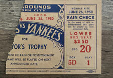 JUNE 26, 1950 NEW YORK YANKEES vs GIANTS MAYORS TROPHY GAME TICKET STUB