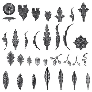 Shivler decoración de valla elemento decorativo flores de metal hojas de metal decoración de metal - Imagen 1 de 26