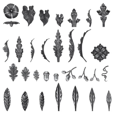 shivler Zaundekoration Zierelement Metallblumen Metallblätter Metalldeko - Bild 1 von 2