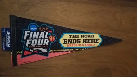 2018 Final Four 12x30 Premium Pennant Black Logo Style San Antonio Cover