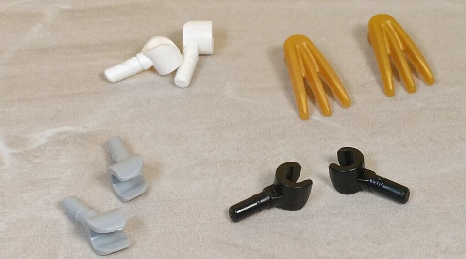 LEGO Gray Hands Gold Claws White Black Right Left Hand Set Lot of 4 Pairs Star - Image 1 of 1