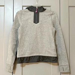 Ivivva Drills and Frills Hoodie Charcoal Gray Size 10 Half Zip Thumbholes Pocket - Picture 1 of 6
