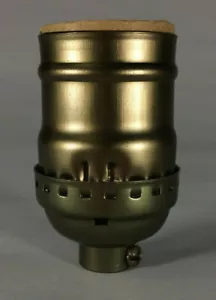 Nuevo enchufe corto sin llave para lámpara, base mediana, acabado antiguo enchapado en latón #CS348A - Imagen 1 de 4