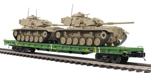 20-95471 US ARMY Flatcar escala O Premier 60' auto plano con (2) tanques M60 - Imagen 1 de 1