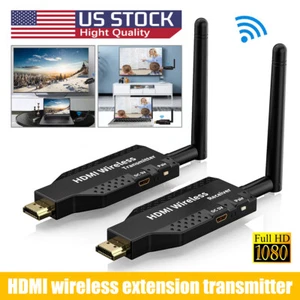 Wireless HDMI Extender Video Transmitter Receiver Screen Mirroring PC To TV/100m - Picture 1 of 14