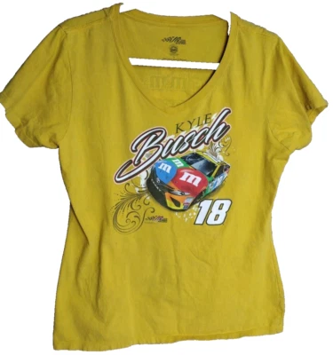 Camiseta Joe Gibbs Racing Kyle Busch #18 M&M Racing para mujer cuello en V talla L TEE Foto 1 de 4