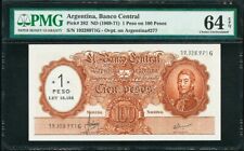 Argentina One Peso on 100 Pesos ND (1969-71) Pick-282 CH UNC PMG 64 EPQ
