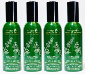 4 Bath & Body Works EUCALYPTUS SPEARMINT STRESS RELIEF Room Spray 1.5 oz - Picture 1 of 2