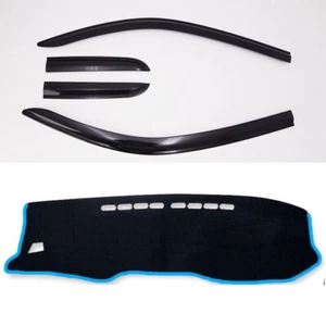 Weather shields with Dash mat Blue Edge for 09/2015 ~2019 Toyota Hilux Extra Cab - Picture 1 of 12