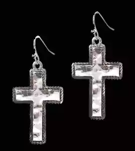 Metal Cross Dangle Earrings - Picture 1 of 3