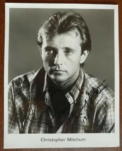 CHRISTOPHER MITCHUM "TO BILLY PEECE" SIGNED 8X10 PHOTO AUTO DATED 1985 - Picture 1 of 2