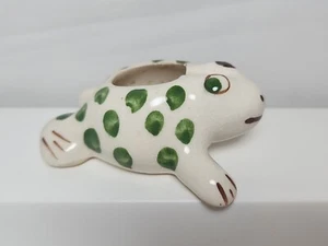 Vtg RIO HONDO Polka Dot FROG Mini PLANTER California Pottery Animal 4" Long  - Picture 1 of 9