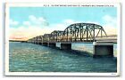 1936 Panama City, Fl Postcard-  Du Pont Bridge Over East St Andrews Bay Fla