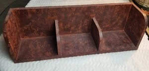 Vintage Wooden Divider Box/ Organizer (Tiger Maple?). Table Or Wall Mount L Mint - Picture 1 of 7