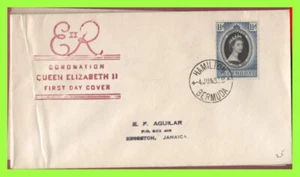 Bermuda 1953 QEII Krönung auf bedrucktem Ersttag Cover - Bild 1 von 1