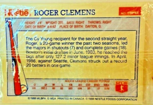#1 Karte - Roger Clemens - Sealed Pack ungeöffnet - 1988 Topps Nestle - All Time Dream Team - Bild 1 von 10