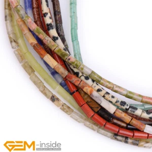2x4mm Natural Gemstones Column Tube Spacer Loose Beads for Jewelry Making 15" AU - Bild 1 von 80