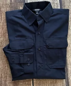 BLACKHAWK TACTICAL RIPSTOP LONG SLEEVE SHIRT NAVY BLUE MENS MEDIUM EXCELLENT - Picture 1 of 10