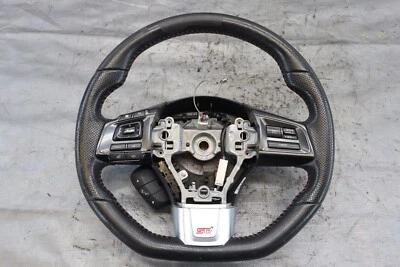 Subaru WRX STI EJ257 2017 2,5 L OEM cuero negro conjunto de volante #2624 Foto 1 de 4