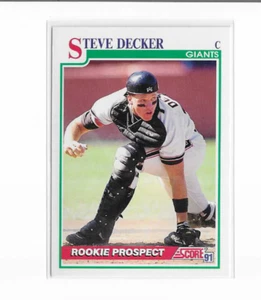 1991 Score Rookie Prospects Steve Decker #710 Giants - Picture 1 of 1