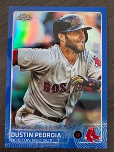 2015 Topps Chrome Dustin Pedroia BLUE Refractor #172 Boston Red Sox Serie /150 - Bild 1 von 2