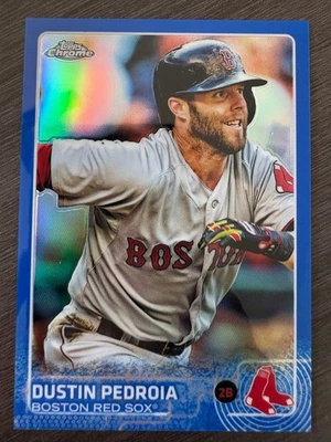 2015 Topps Chrome Dustin Pedroia BLUE Refractor #172 Boston Red Sox serial /150 - Image 1 of 2