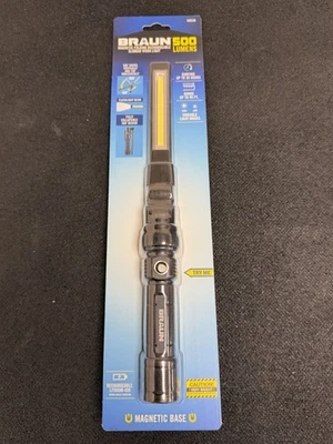 Braun Slim Bar Folding Rechargeable 500 Lumens Magnetic LED Light Work   *NEW* - Image 1 of 3