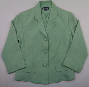 Chaqueta Monzón Para Mujer Talla 10 Lino Mezcla Seda Verde Inteligente - Imagen 1 de 12