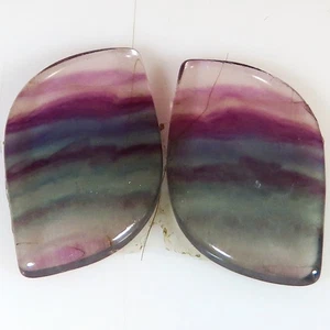 100% Natural Fluorite Pair Cabochon Loose Gemstone 43.00 Cts 16x26x4 mm JK17 - Picture 1 of 6