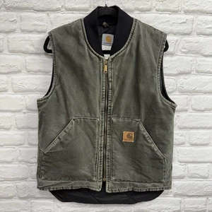 Vintage Carhartt Quilted Arctic Vest Green "Moss" V02 MOS Mens Medium Work Wear - Bild 1 von 9