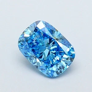 1.01 Ct Cushion Cut lab IGI Certifide Diamond Fancy vivid Blue Color VS1 ForRing - Picture 1 of 12