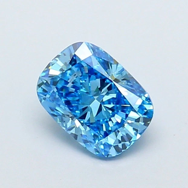 1.01 Ct Cushion Cut lab IGI Certifide Diamond Fancy vivid Blue Color VS1 ForRing - Image 1 of 4