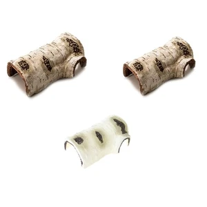 Reptile Hide Cave Artificial Birch Log Help Breeding for Snakes Leopard - Picture 1 of 11