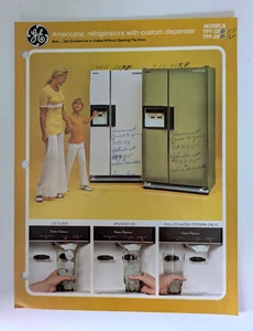 GE Americana Refrigerator Brochure Models TFF-22RP & TFF-24RP 1970s No Frost - Picture 1 of 3