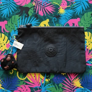 Kipling VIV Pouch con ciondolo scimmia cerniera arcobaleno colore nero - Foto 1 di 6