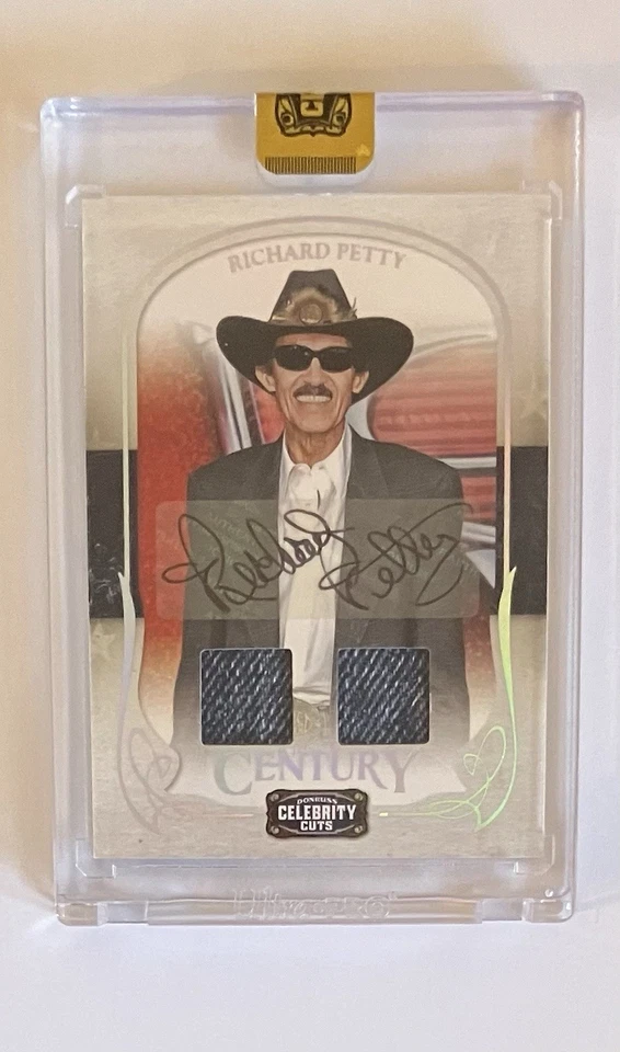 2008 Donruss Celebrity Cuts Richard Petty Autographed Material Relic Card 05/10 - Image 1 of 4