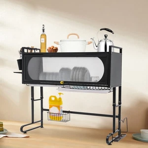 Adjustable Over Sink Dish Rack with Drain Board 33lb Large Kitchen Organizer - Picture 1 of 15
