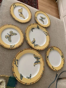Lynn Chase Porzellan China Schmetterling Bambus Teller Lot 7 - Bild 1 von 17