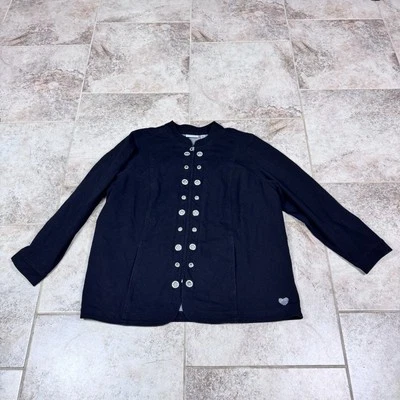 Jaqueta jeans preta QUACKER FACTORY feminina 2XL Dream Jeannes glam grommet - Imagem 1 de 4