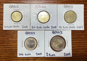 Greece 2007-2009 New edition Euro Coins Set - Picture 1 of 2