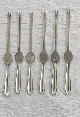 6 Posate da Aragosta Crostacei Sheffield C 1900 W.S.Savage Sheffield - Immagine 1 di 4