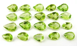 16.60 Ct Natural Green Peridot Loose Gemstone 6-8 mm Faceted 20 Pcs Lot - 63914 - Picture 1 of 5