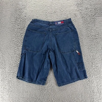 Pantalones Cortos Carpintero Tommy Hilfiger De Colección Hombres Talla 34 Azul Oscuro Lavado Sueltos Bermudas Foto 1 de 4